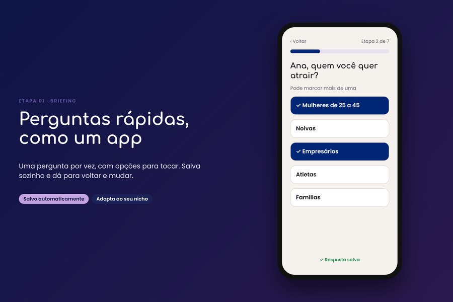 Exemplo da etapa 01: Briefing em formato de app