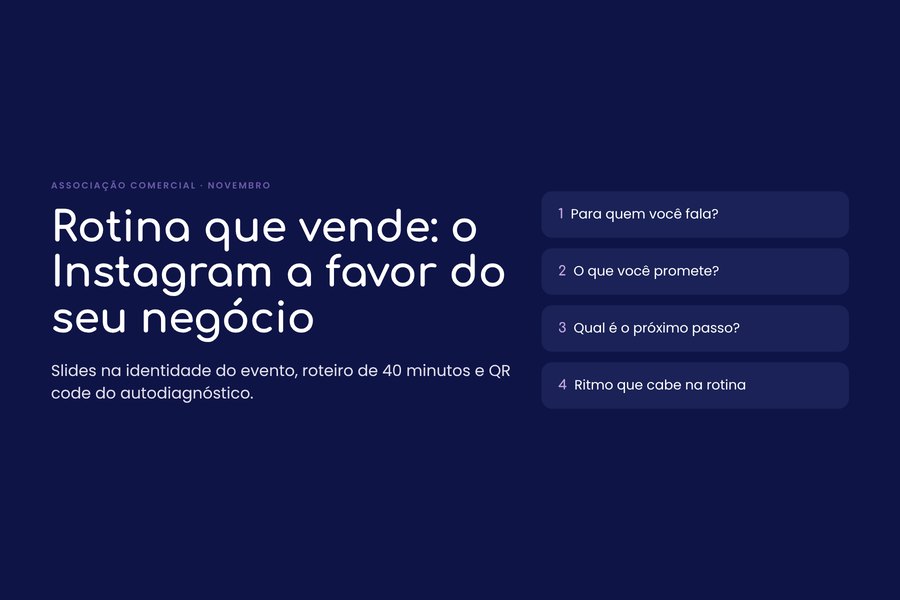 Exemplo de entrega: Palestra, aula ou workshop